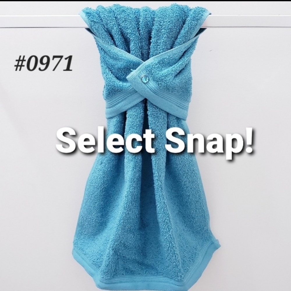 New! #0971 ●AQUA Hang'N'Snap HAND Towel 🤍Select snap